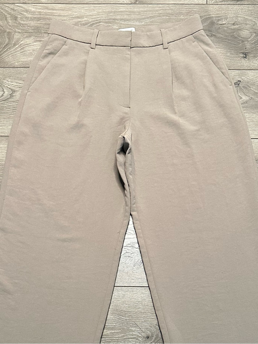Abercrombie & Fitch Sloan Tailored Wide Leg Pleated High Rise Dress Pants Tan 30 - Picture 3 of 13